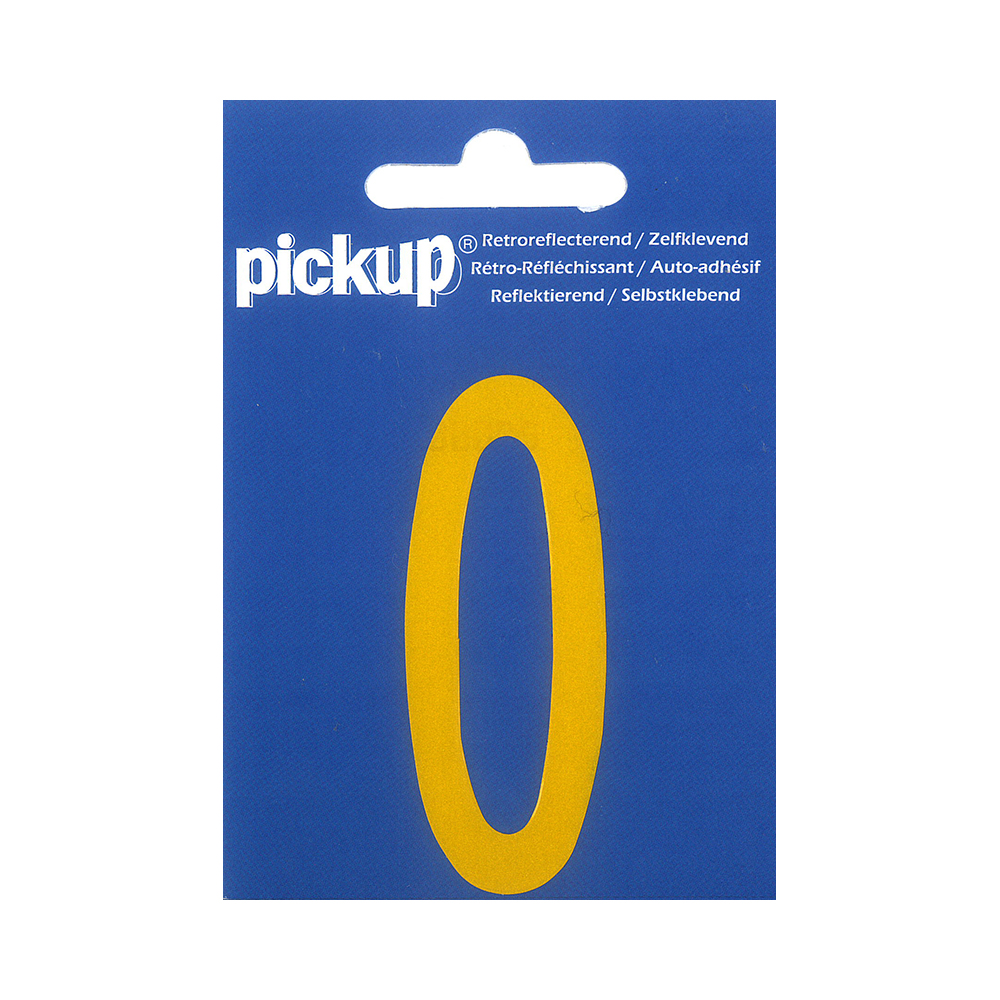 Pickup plakcijfer reflecterend geel - 70 mm 0