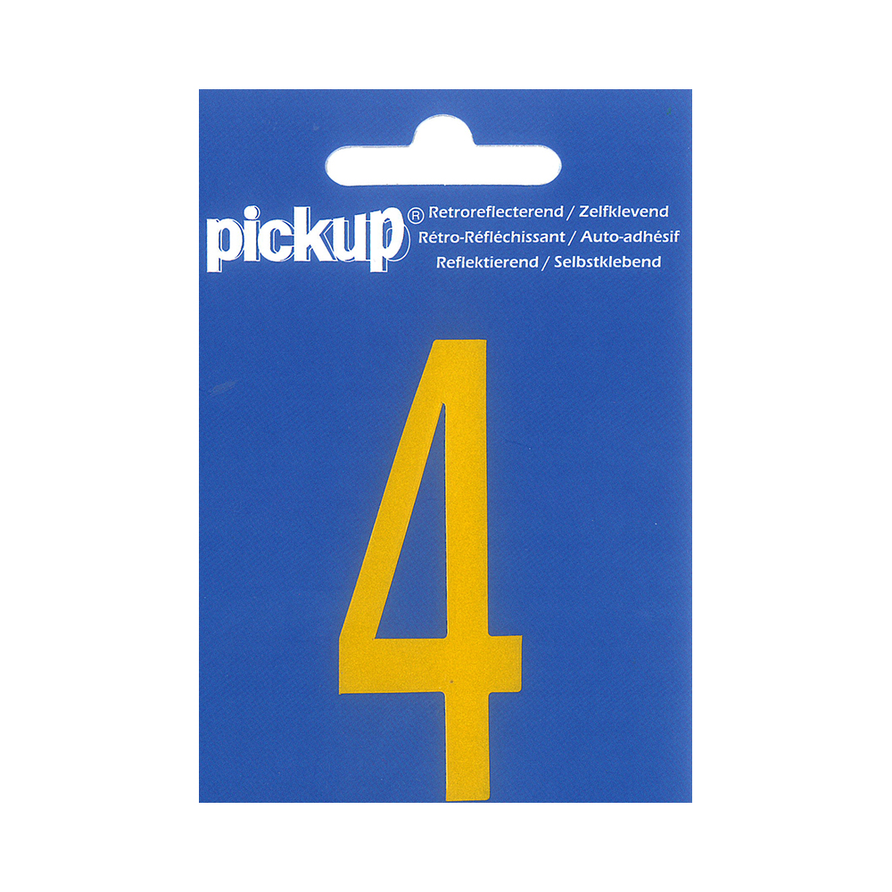 Pickup plakcijfer reflecterend geel - 70 mm 4