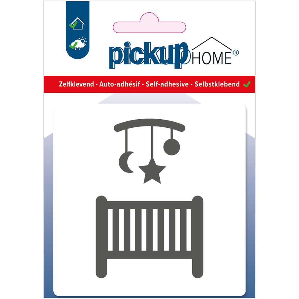 Pickup Babykamer wit - 90x90 mm Pictogram Route Acryl
