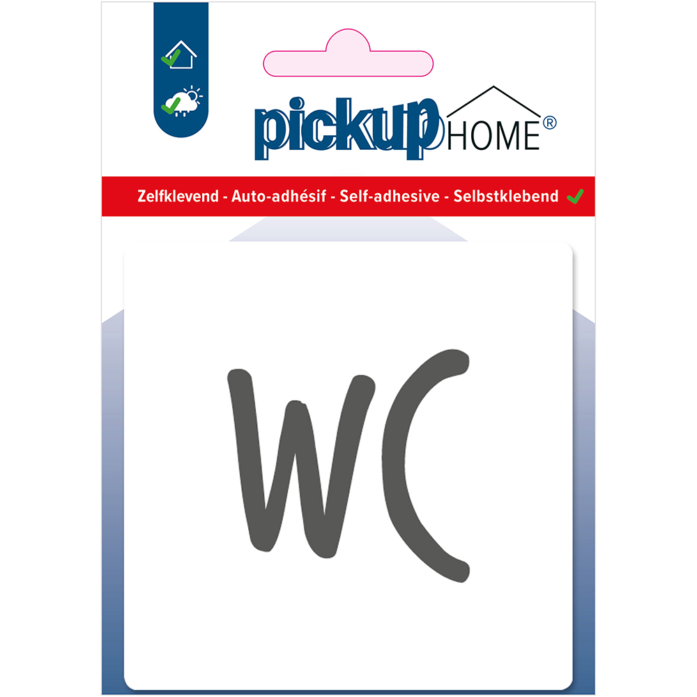 Pickup WC wit - 90x90 mm Pictogram Route Acryl