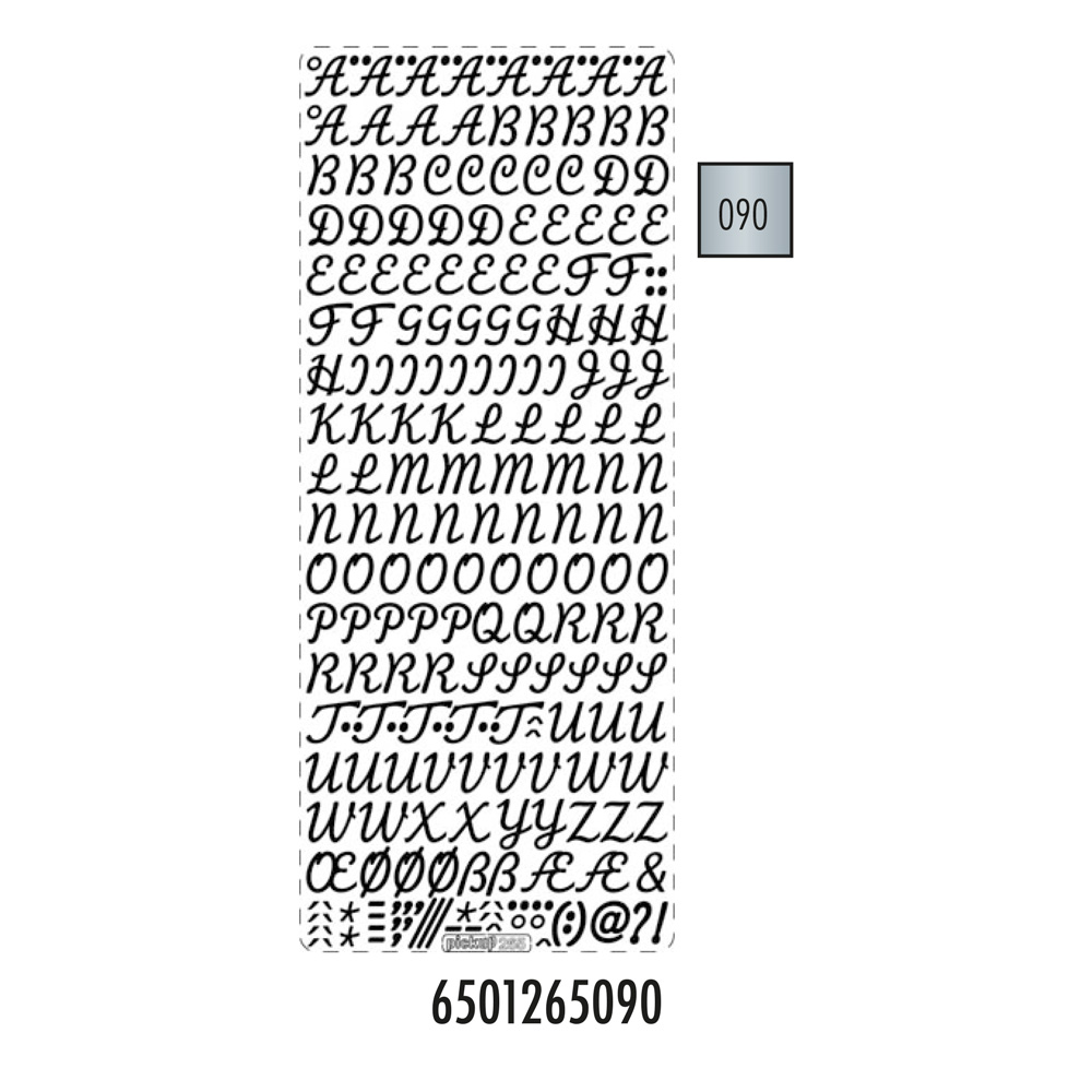 Pickup hobbysticker 2 stuks per verpakking 265 alfabet hoofdletters Buchstaben Farbe Silber Kleur Zilver