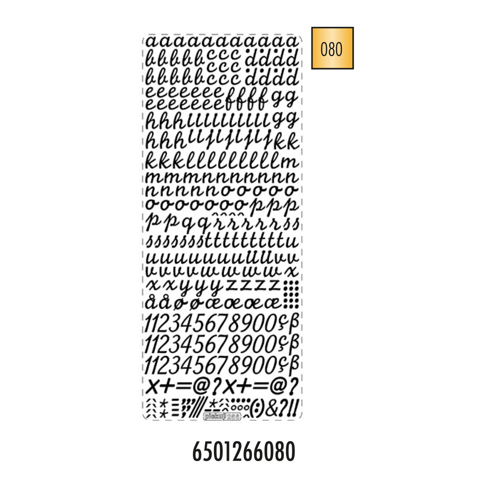 Pickup hobbysticker 2 stuks per verpakking 266 alfabet en cijfers Buchstaben Ziffern Farbe Gold Kleur Goud 