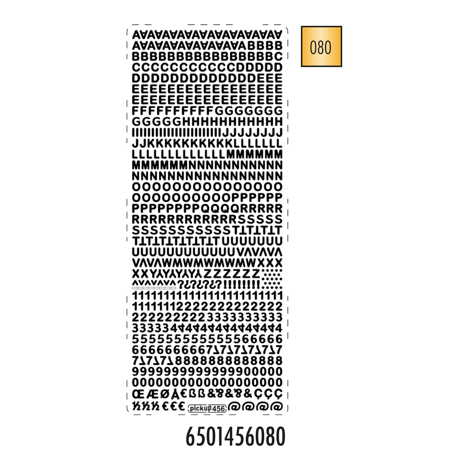 Pickup hobbysticker 2 stuks per verpakking 456 alfabet en cijfers Buchstaben Ziffern Farbe Gold Kleur Goud 