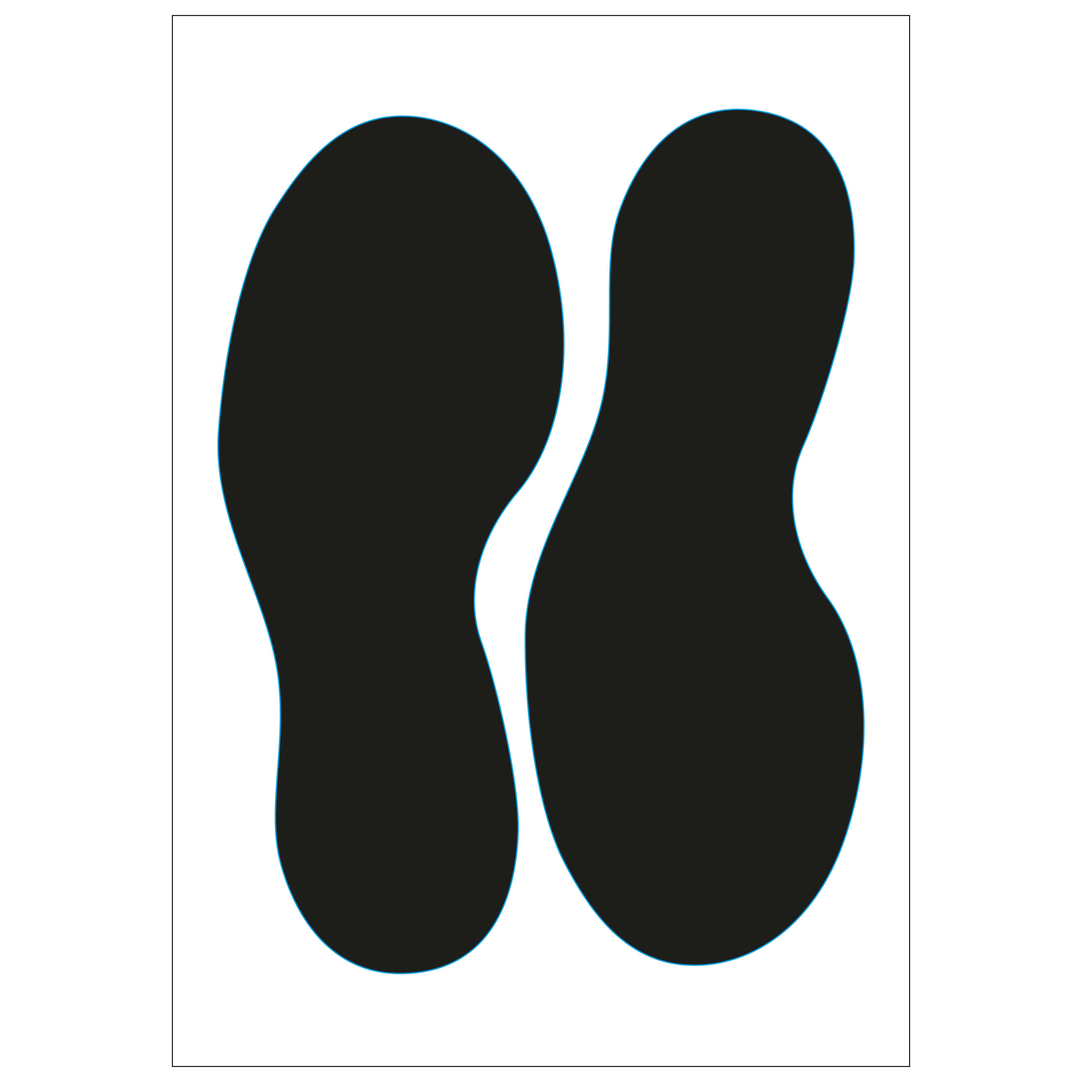 Pickup voetstappen vinyl zwart - 2 stuks per vel