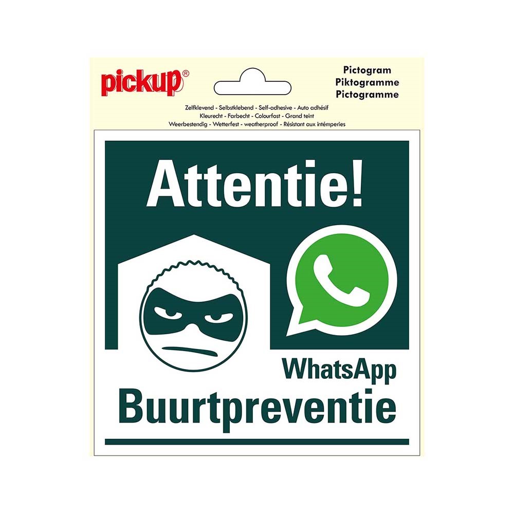 Pickup Pictogram 15x15 cm - WhatsApp Buurtpreventie