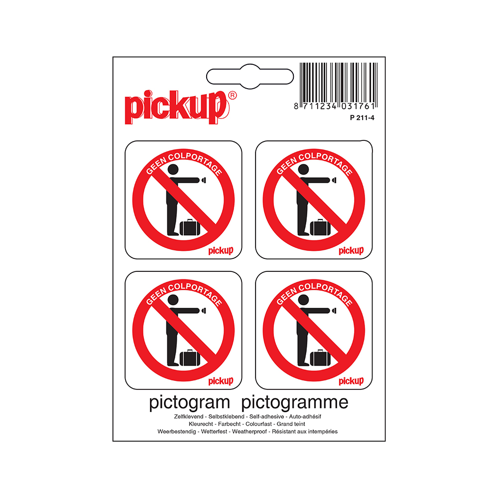Pickup Mini Pictogram 4,7x4,7 cm - Geen colportage