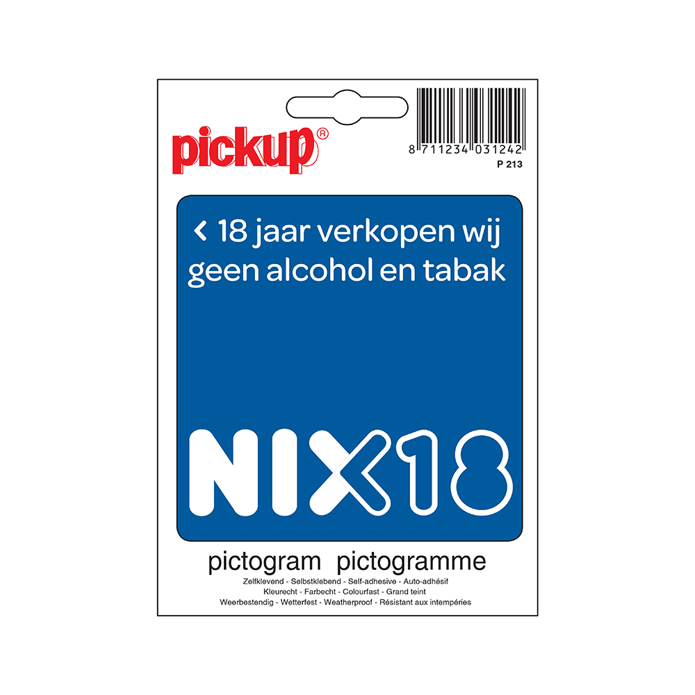 Pickup Pictogram 10x10 cm - Nix18 geen alcohol en tabak