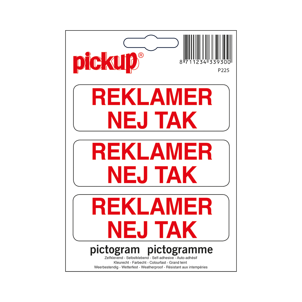 Pickup Pictogram 10x10 cm - REKLAMER NEJ TAK