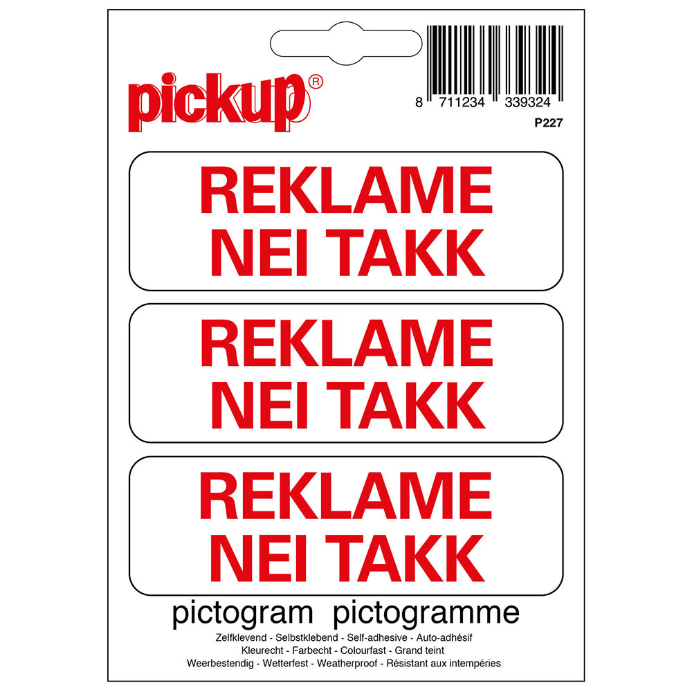 Pickup Pictogram 10x10 cm - REKLAME NEI TAKK