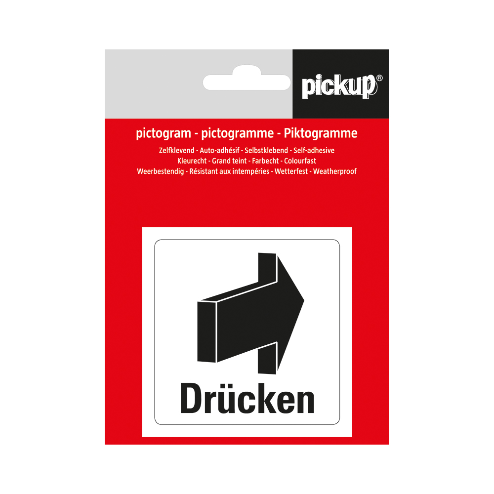 Pickup pictogram Aufkleber 7,5x7,5 cm Drücken