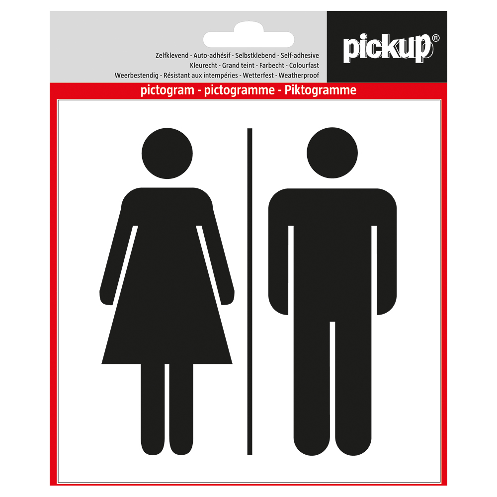 Pickup pictogram Aufkleber 14x14 cm Doppelsymbol Mann/Frau
