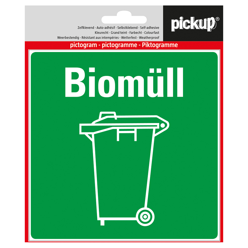 Pickup pictogram Aufkleber 14x14 cm Biomull