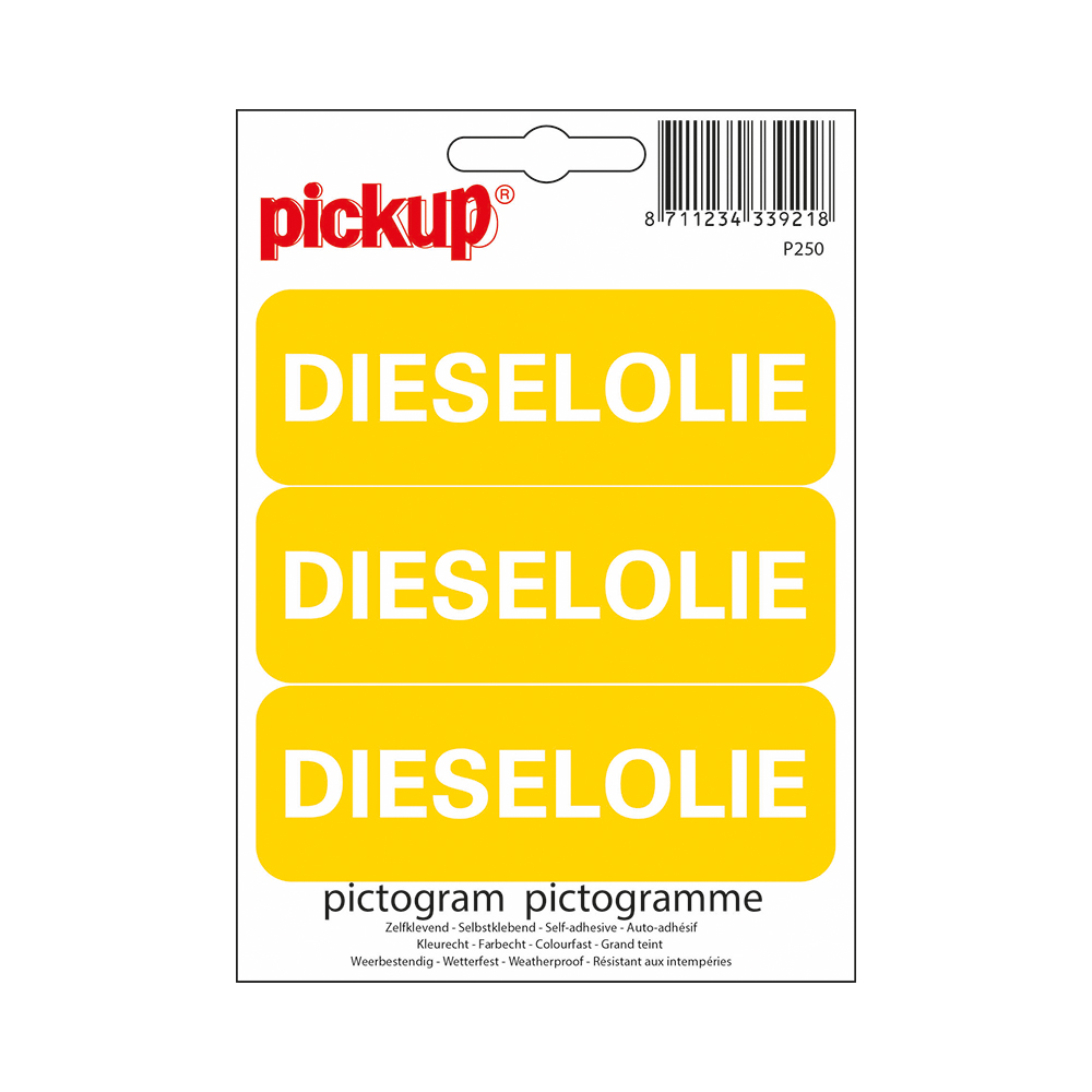 Pickup Pictogram 10x3,3 cm - Dieselolie 3x