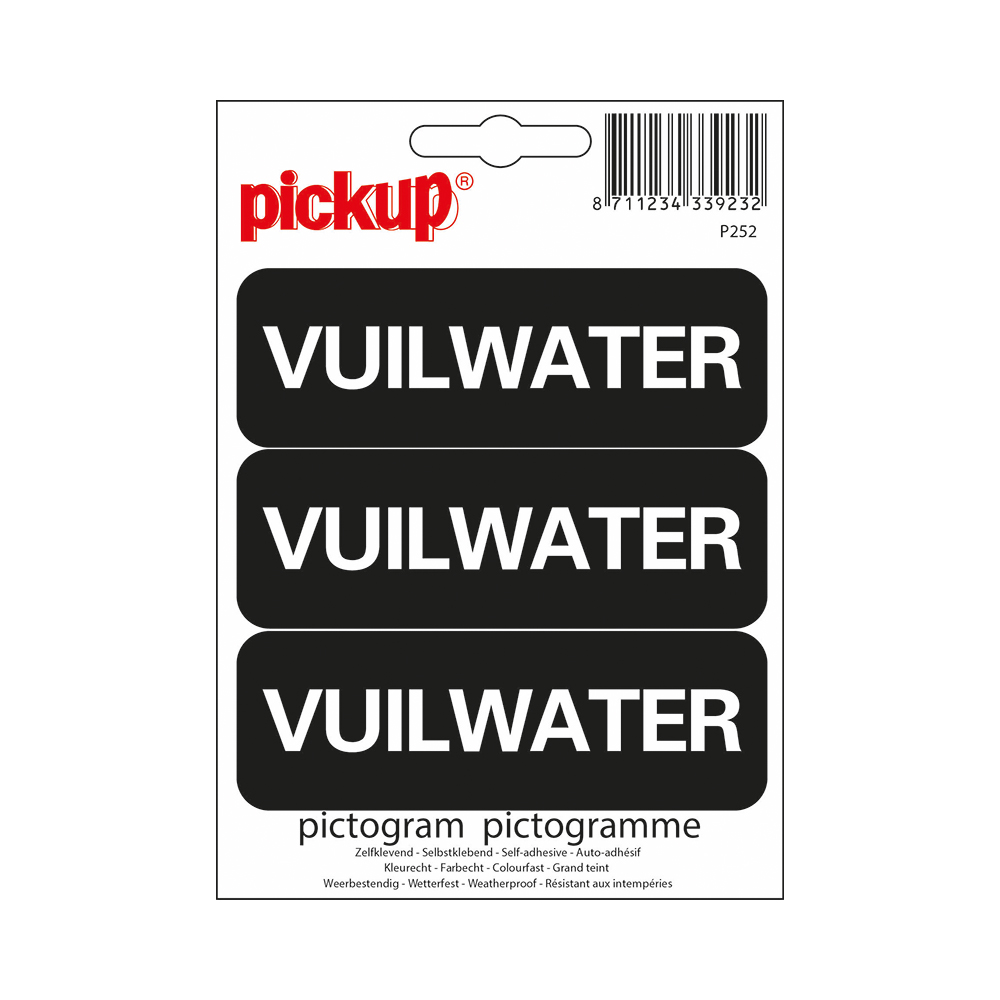 Pickup Pictogram 10x3,3 cm - Vuilwater 3x