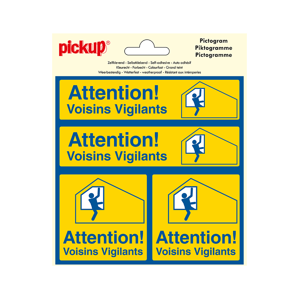 Pickup Pictogram 15x15 cm 4 pcs - Attention Voisins Vigilants