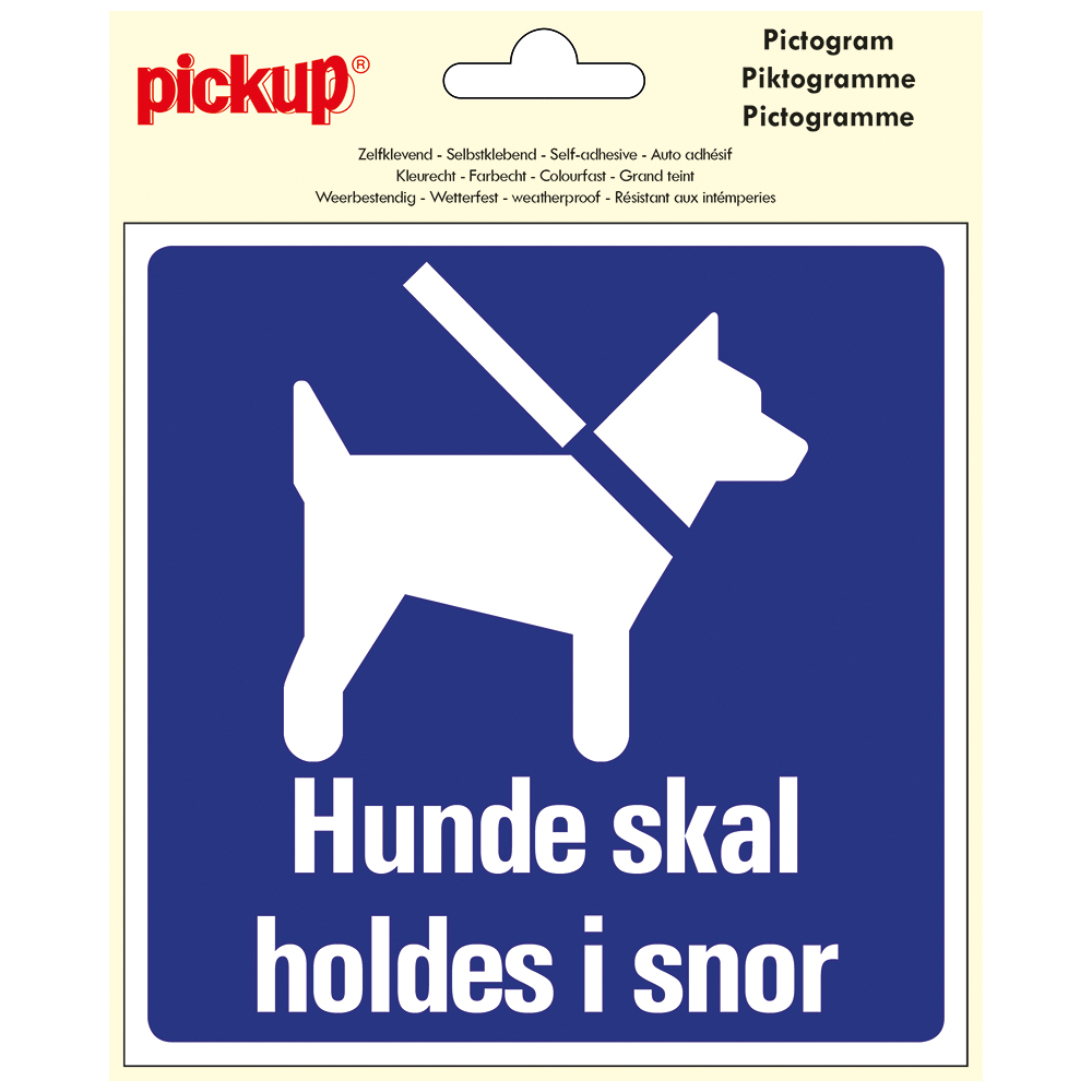 Pickup Pictogram 15x15 cm - HUNDE SKAL HOLDES I SNOR