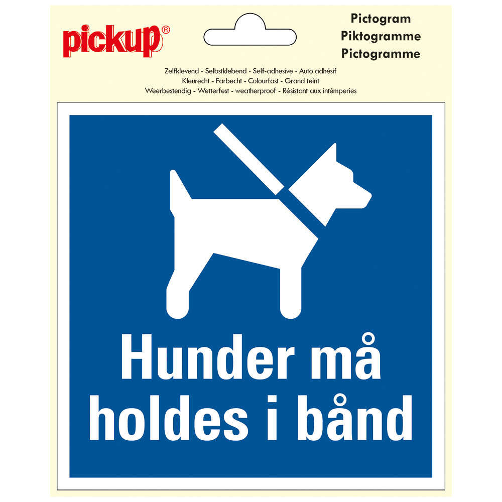 Pickup Pictogram 15x15 - HUNDER MÅ HOLDES I BÅND