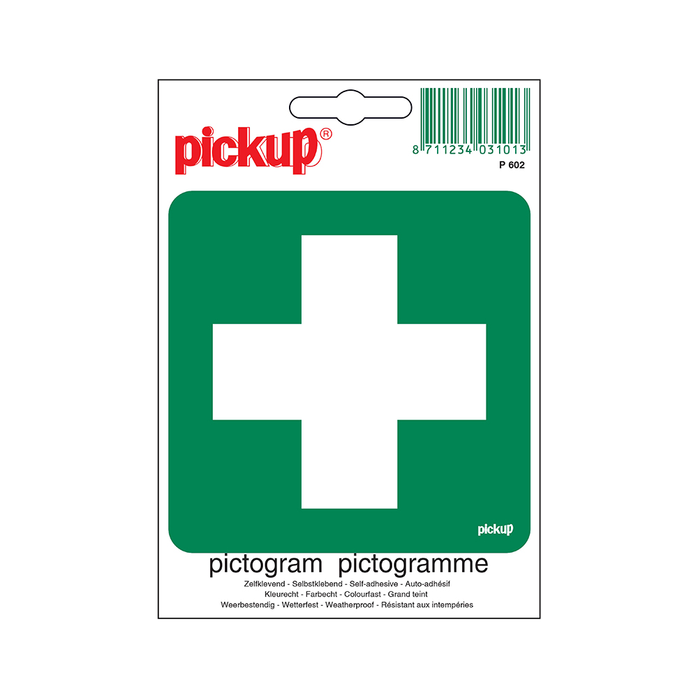 Pickup Pictogram 10x10 cm - EHBO E.H.B.O. Eerste Hulp Bij Ongelukken post
