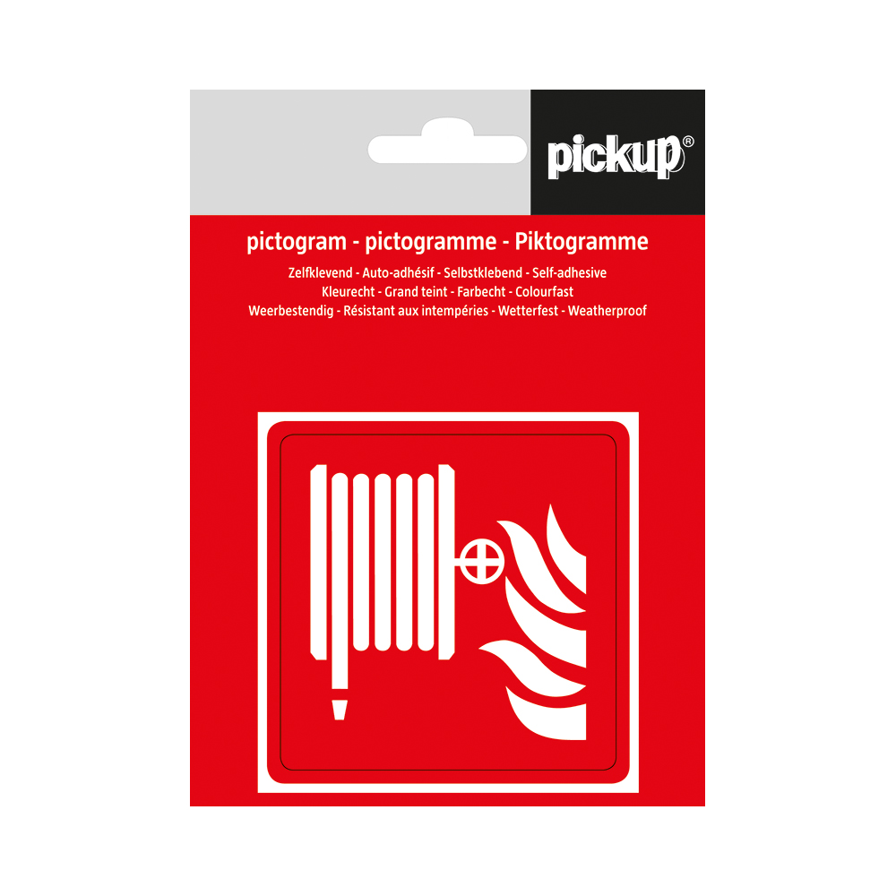 Pickup pictogram Aufkleber 7,5x7,5 cm Löschschlauch