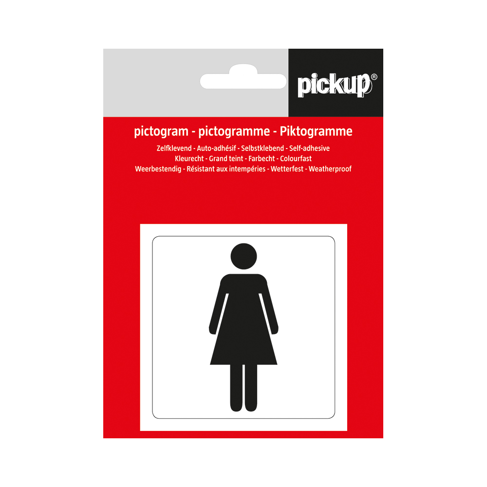Pickup pictogram Aufkleber 7,5x7,5 cm Symbol Frau