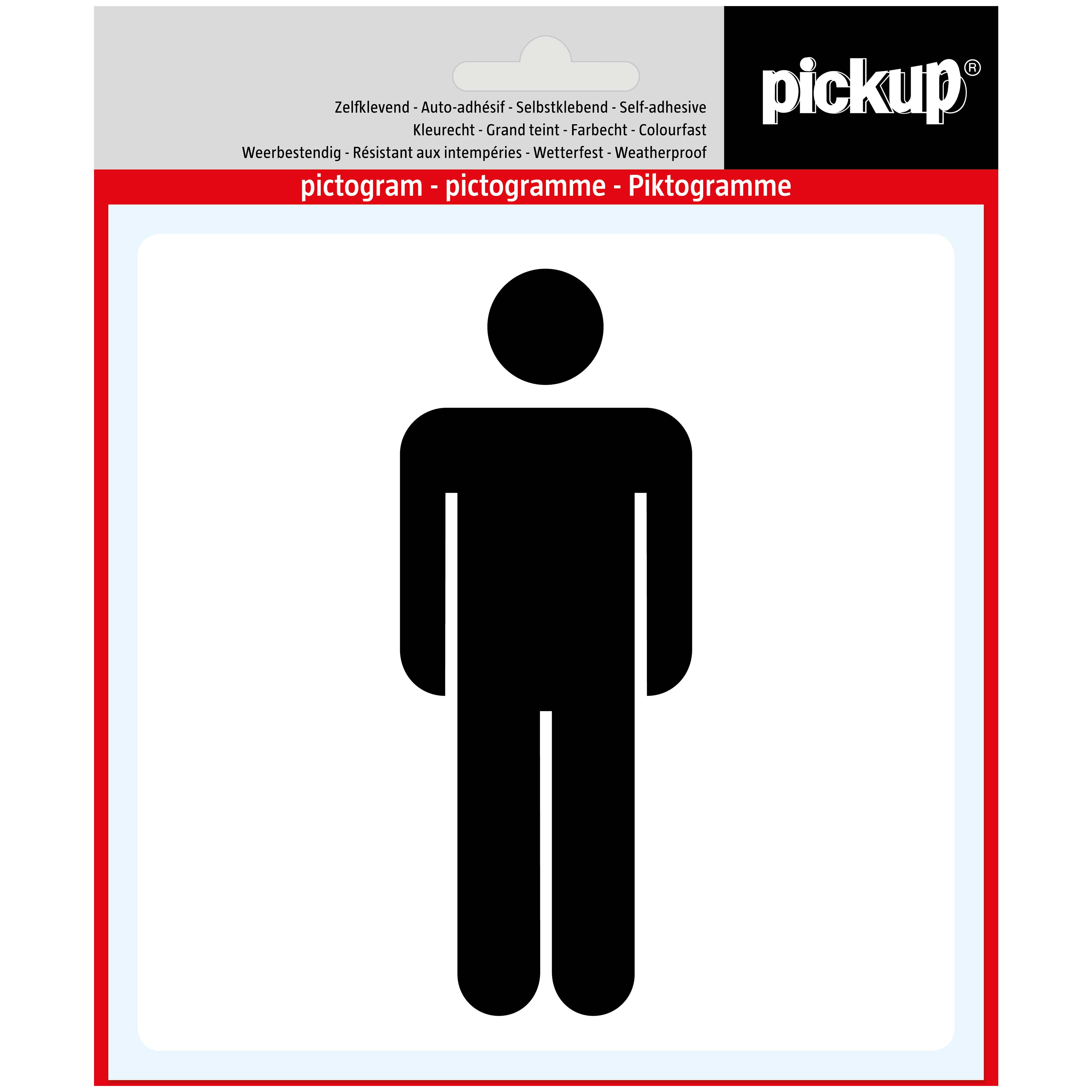 Pickup pictogram Aufkleber 14x14 cm Symbol Mann