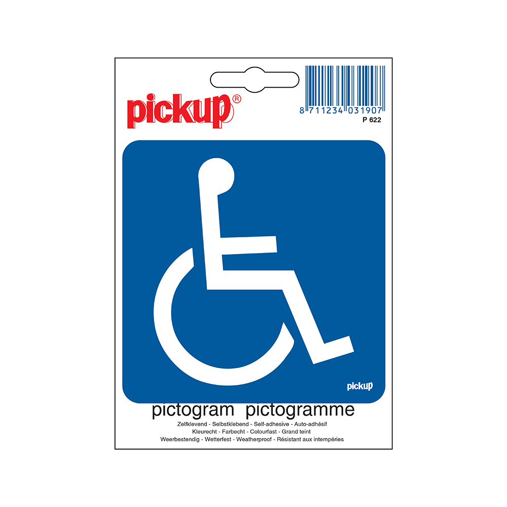 Pickup Pictogram 10x10 cm - Toegankelijk voor rolstoel