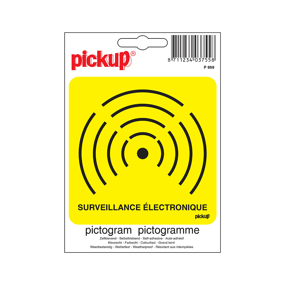 Pickup Pictogram 10x10 cm - surveillance électronique -alarme