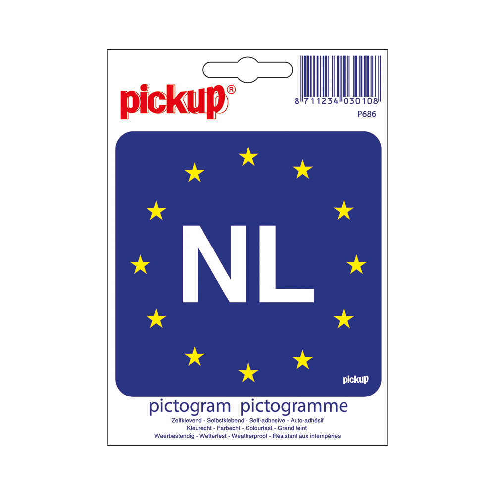 Pickup Pictogram 10x10 cm - Europese vlag met NL