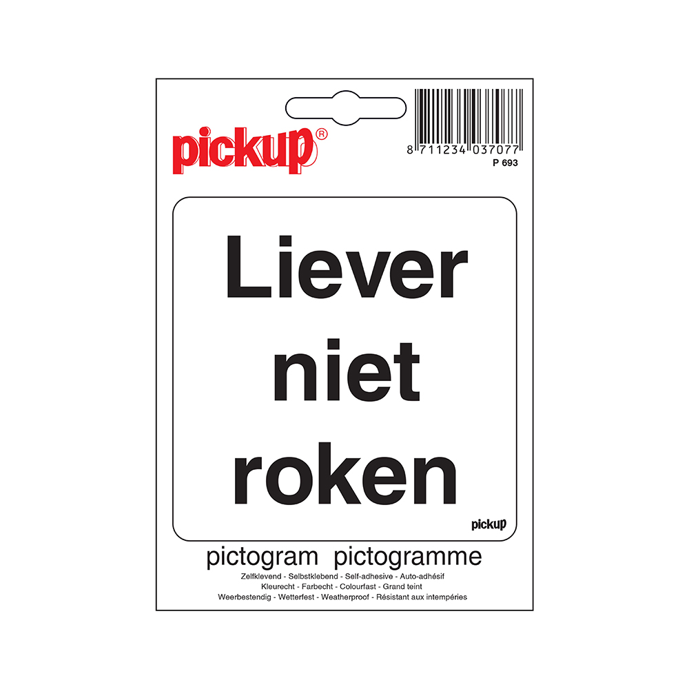 Pickup Pictogram 10x10 cm - Liever niet roken
