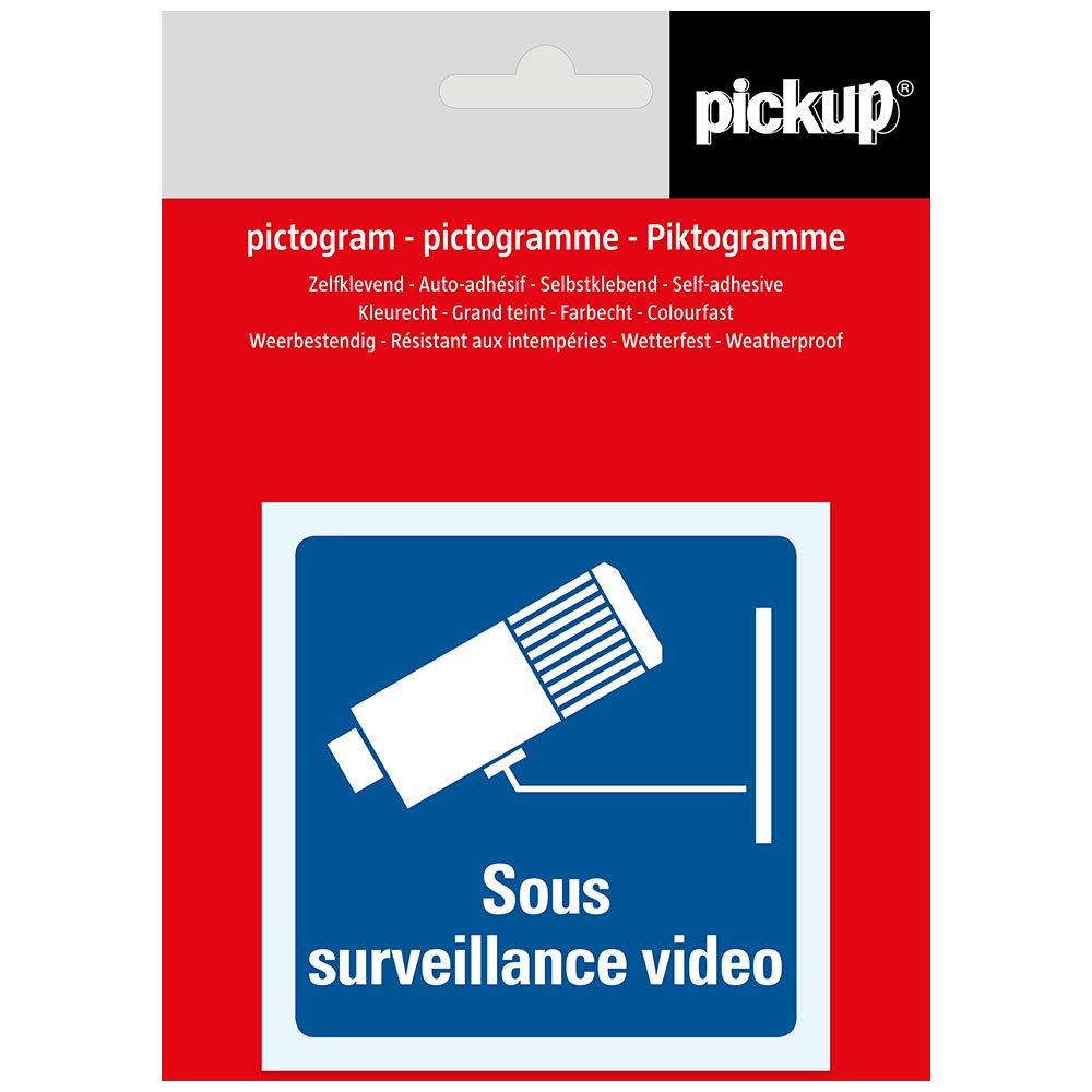 Pickup pictogram 7,5x7,5 cm sous surveillance video