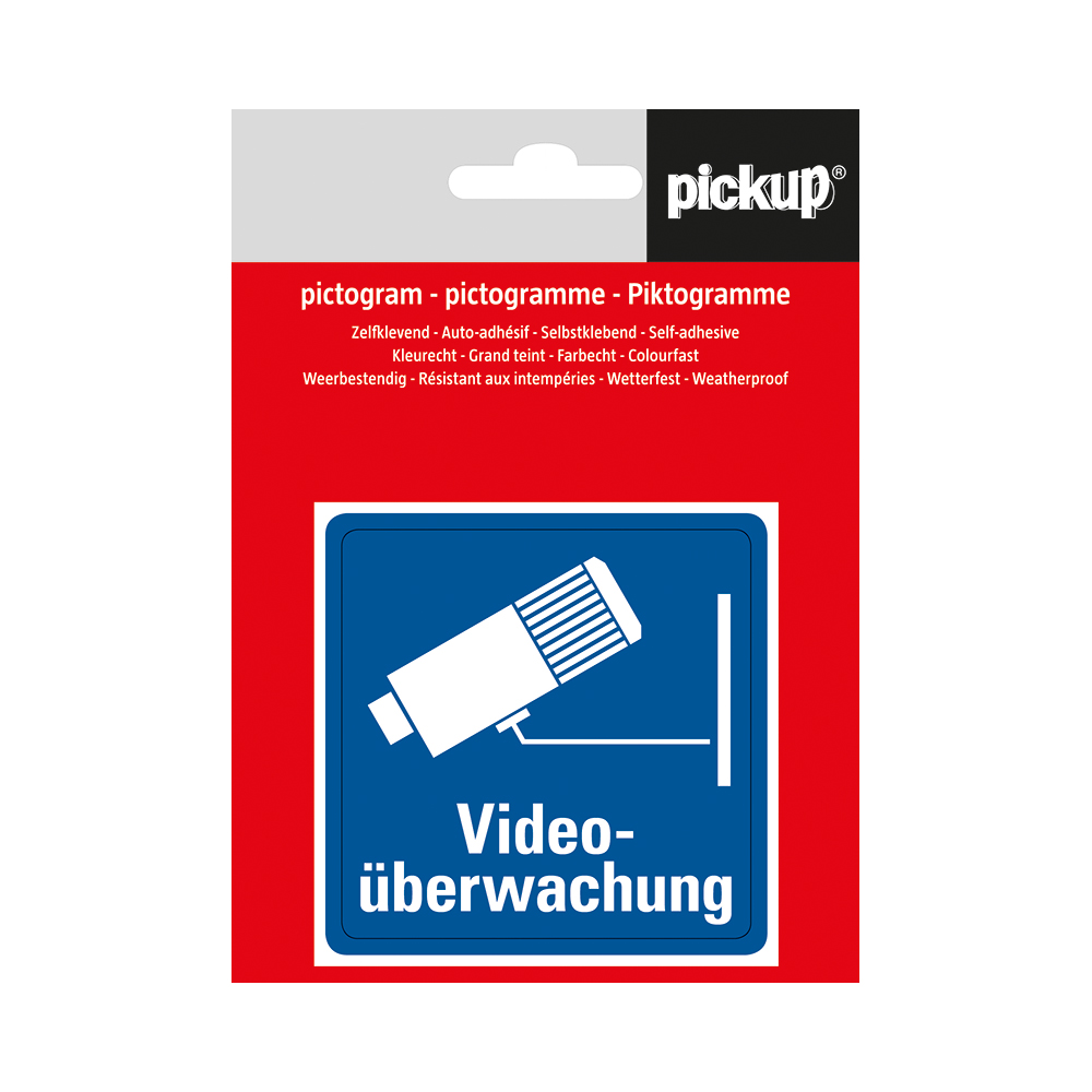Pickup pictogram Aufkleber 7,5x7,5 cm Videoüberwachung