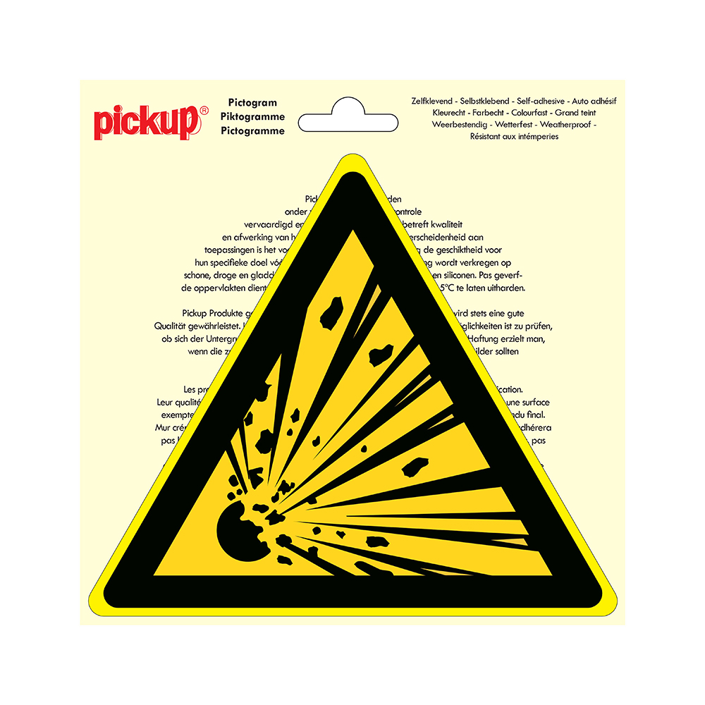 Pickup Pictogram driehoek 20 cm - Explosieve stoffen