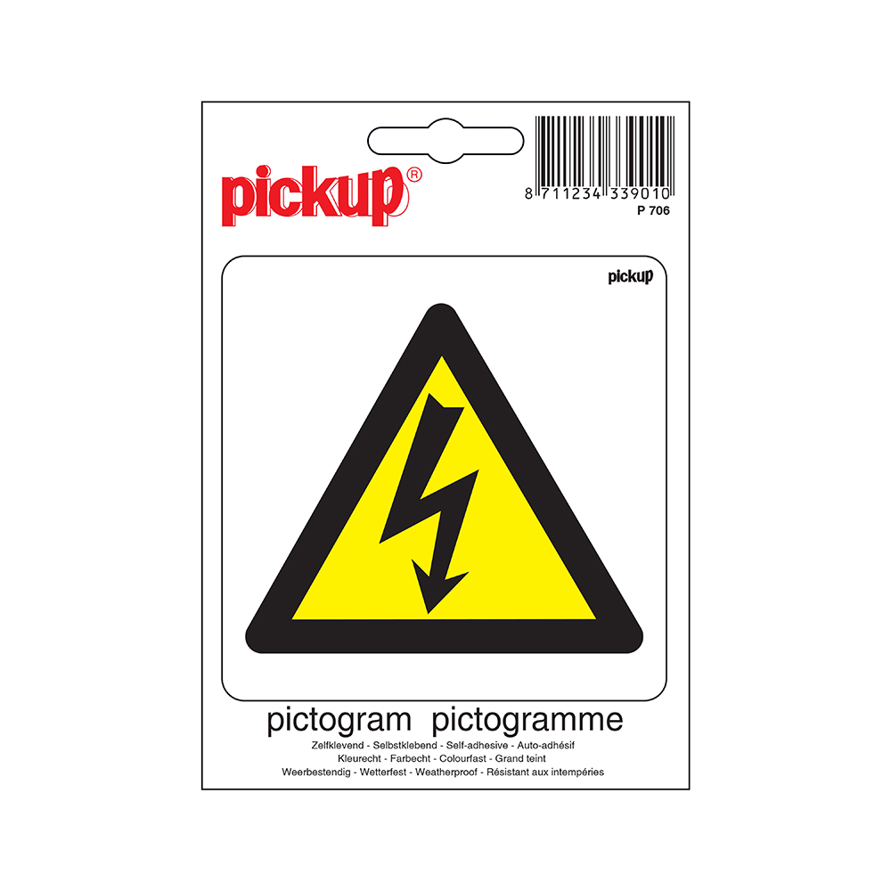 Pickup Pictogram 10x10 cm - Gevaarlijke elektrische spanning