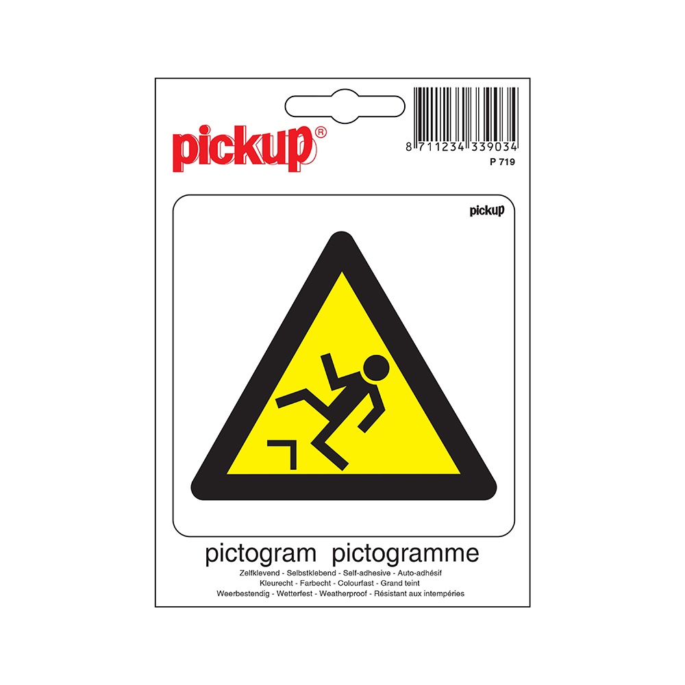 Pickup Pictogram 10x10 cm - Gevaarlijk hoogteverschil
