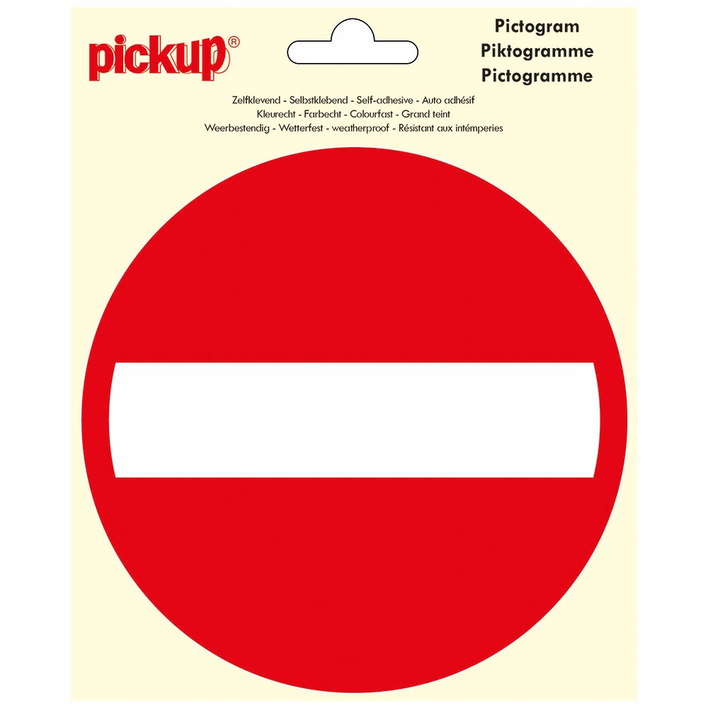 Pickup pictogram rond diameter 15 cm Verboden toegang