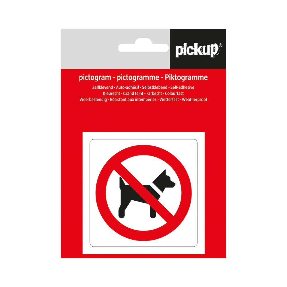 Pickup pictogram Aufkleber 7,5x7,5 cm Hunde verboten