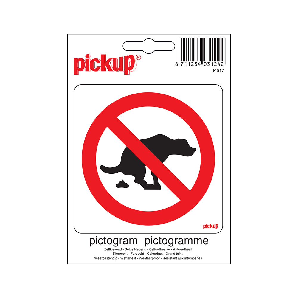 Pickup Pictogram 10x10 cm - Hier geen hondenpoep