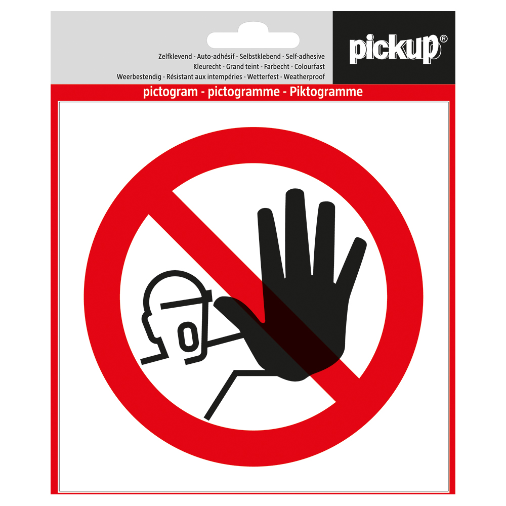 Pickup pictogram Aufkleber 14x14 cm Zutritt fur unbefugte verboten