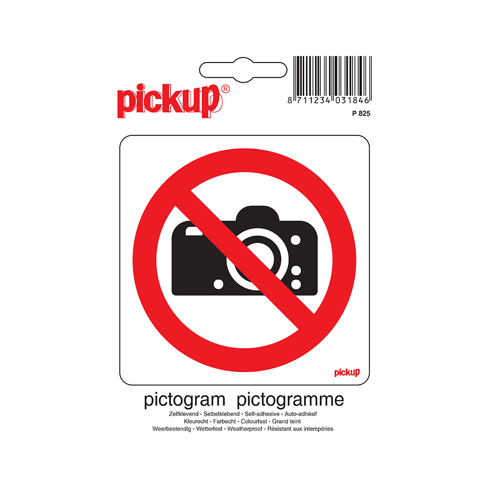 Pickup Pictogram 10x10 cm - Verboden te fotograferen