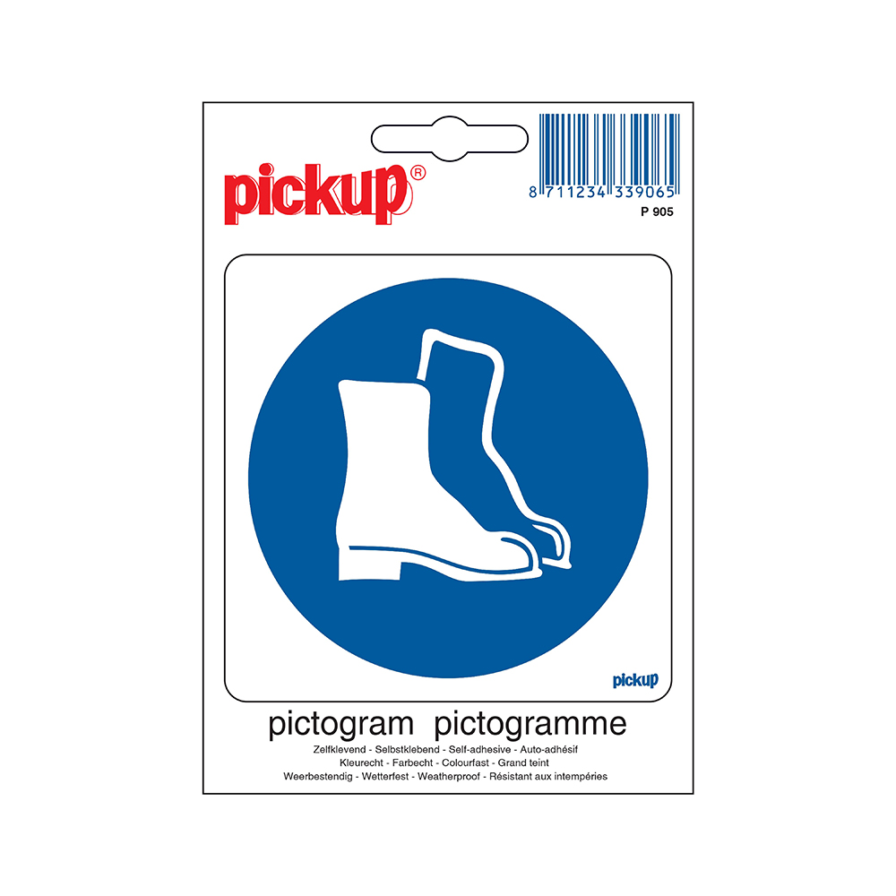 Pickup Pictogram 10x10 cm - Veiligheidsschoenen dragen