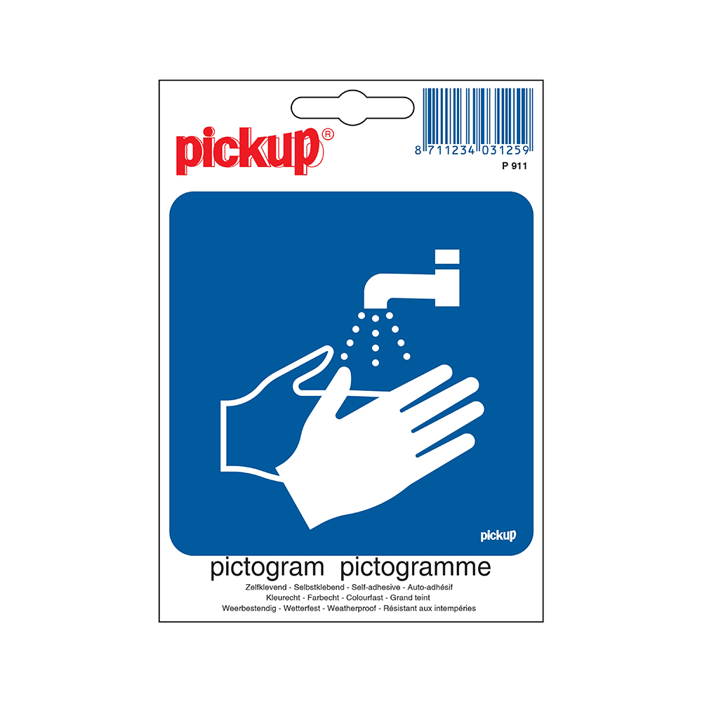 Pickup Pictogram 10x10 cm - Handen wassen verplicht
